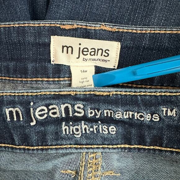 M Jeans Maurices 2/Set Jeans Wide Leg Cuffed High Rise 14W Stretchy Comfort - Picture 3 of 14